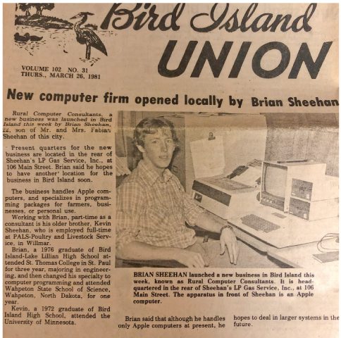 1981 Bird Island Union article - Brian Sheehan, RCC