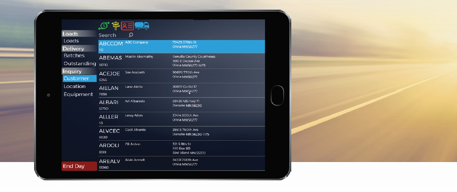 MOGO propane and fuel driver tablet, duel delivery data