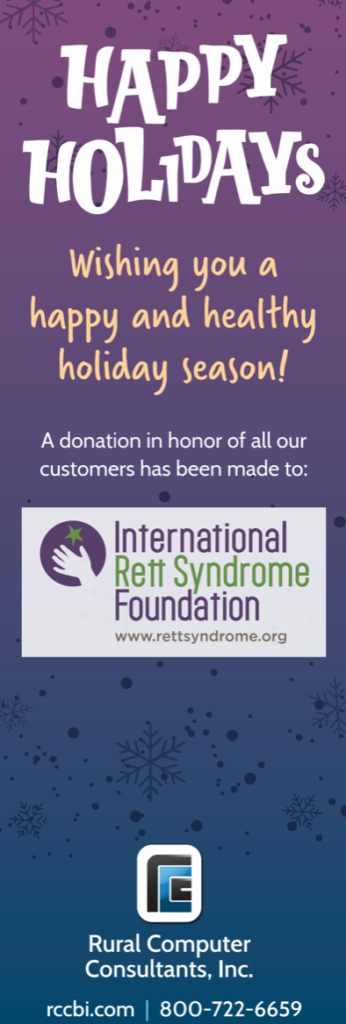 RCC Holiday Bookmark - International Rett Syndrome Foundation