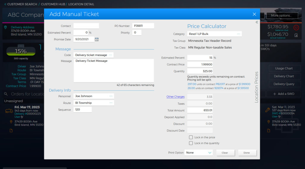 Manual Ticket Entry Peek - RCC Fuel Software