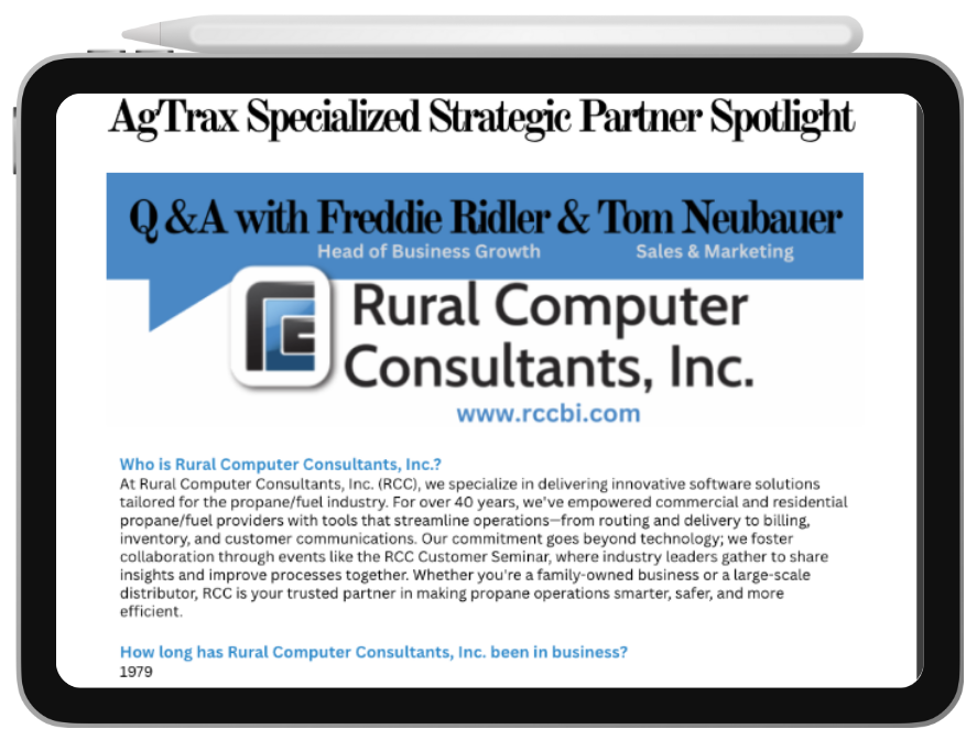 RCC in AgTrax newsletter