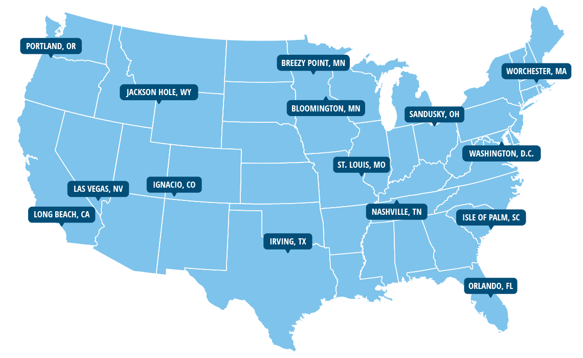 Map of US locations of RCC Events in 2026